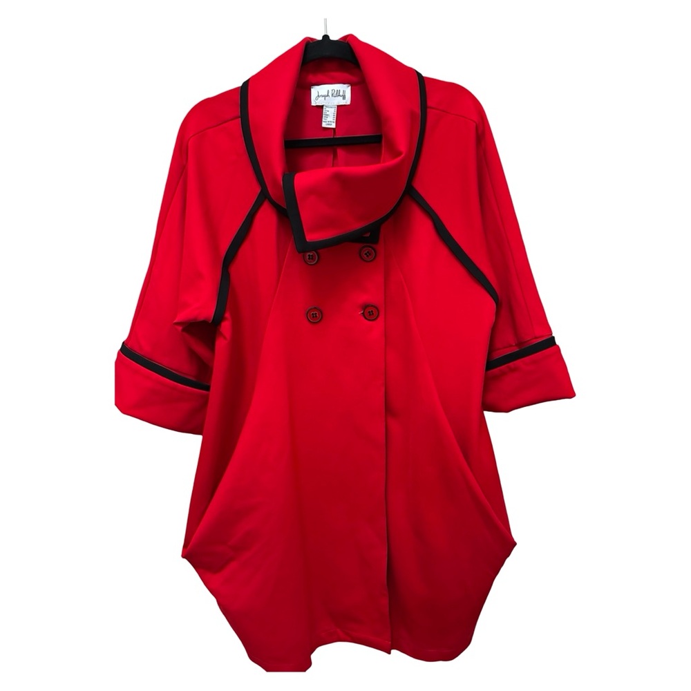 Joseph Ribkoff Red Coat with Black Trim